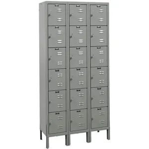 HALLOWELL U3258-6A-HG Box Locker (3) Wide (18) Person 6 Tier | AD7YMC 4HE40