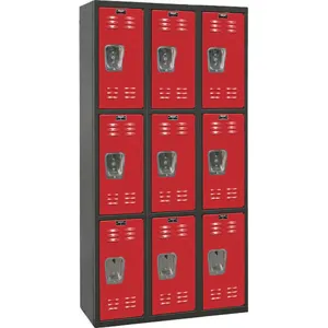 HALLOWELL U3282-3A-MR Black Tie Locker Black /Red Assembled | AH6AYL 35UW88