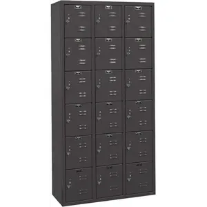 HALLOWELL U3282-6ME Black Tie Locker Black 36 Inch Width x 18 Inch Depth x 72 Inch Height | AH6AXL 35UW65