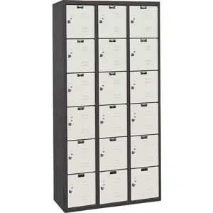 HALLOWELL U3282-6MP Black Tie Locker Black /Light Grey | AH6AXM 35UW66