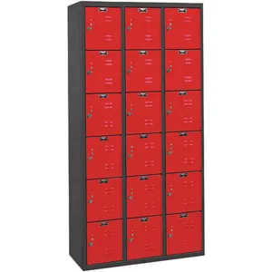 HALLOWELL U3282-6A-MR Black Tie Locker Black /Red Assembled | AH6AYP 35UW91