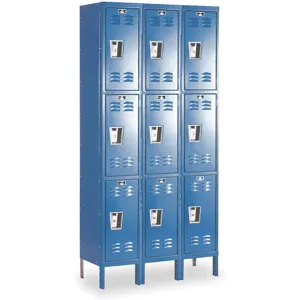 HALLOWELL U3288-3MB Wardrobe Locker (3) Wide (9) Openings | AD7XZP 4HB90