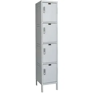 HALLOWELL UELBP1588-4A-PL Box Locker 15 Inch Width x 18 Inch Depth x 78 Inch Height Light Grey | AH2XAQ 30LW33