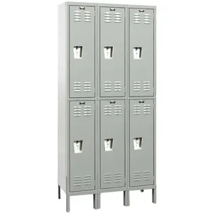 HALLOWELL UMS3288-2PL-AM Antimicrobial Wardrobe Locker Unassembled | AB3GDX 1RZT5