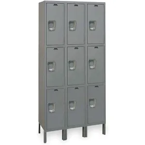 HALLOWELL UY3228-3A-HG Wardrobe Locker Assembled 3 Tier 1-point | AC2ZNJ 2PGN9