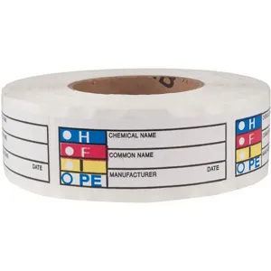 HARRIS INDUSTRIES LB131852 Hmig Label 1-1/2 Inch H 3-7/8 Inch Width - Pack Of 1000 | AF3YVL 8FXX6