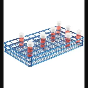 HEATHROW SCIENTIFIC HS120086 Test Tube Rack Epoxy-Coated Steel Blue | AH2BFB 24EN36