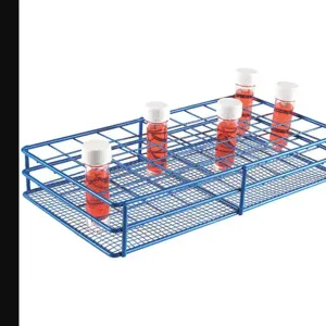 HEATHROW SCIENTIFIC HS120088 Test Tube Rack Epoxy-Coated Steel Blue | AH2BFD 24EN38