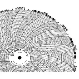 HONEYWELL BN 1634T Chart 8 In 0 - 130 7 Day Pk 100 | AG7DPY 5MEC4