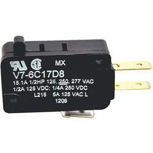 HONEYWELL V7-6C17D8 Miniature Basic Switch, 15A, 277VAC, SPDT, Pin Plunger | AB7TQV 24A303