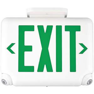HUBBELL LIGHTING - DUAL-LITE EVCUGWDI Exit Sign with Emergency Lights Green | AH3QCF 32WU12