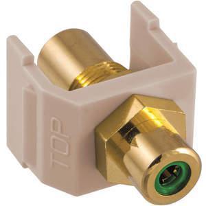 HUBBELL PREMISE WIRING SFRCGNFFAL Snap Fit Connector Green/Almond RCA/RCA | AF7TNR 22LX24