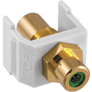 HUBBELL PREMISE WIRING SFRCGNFFW Snap Fit Connector Green/White RCA/RCA | AF7TFZ 22LV62