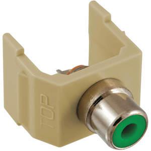 HUBBELL PREMISE WIRING SFRCGNTI Snap Fit Connector Green/ivory Rca/solder | AF7TNX 22LX29