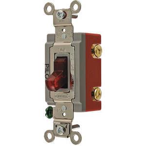 HUBBELL WIRING DEVICE-KELLEMS HBL1221PL Toggle Switch, Single Pole, 20A, 120/277VAC, Red | AE7LDN 5Z737