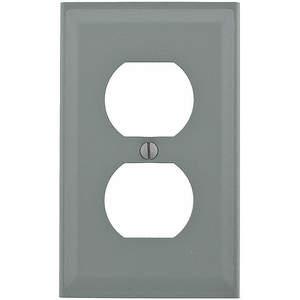 HUBBELL WIRING DEVICE-KELLEMS HBL3043BEGY Raceway Single Receptacle Cover Gray | AB3FZZ 1RYN5
