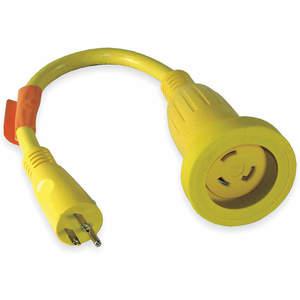 HUBBELL WIRING DEVICE-KELLEMS HBL61CM22 Straight Marine Adapter 30a 125v Yellow | AB3NJQ 1UKB6