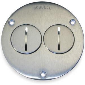 HUBBELL WIRING DEVICE-KELLEMS SA3725 Round Floor Box Cover Duplex Screw | AB9PYH 2EML7