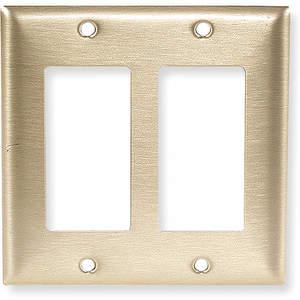 HUBBELL WIRING DEVICE-KELLEMS SB262 Wall Plate, 2- Gang, Two Gfci Opening, Standard Size, Brass | AD7AQD 4D147