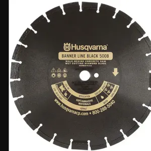 HUSQVARNA Black500B-R-14 Diamond Saw Blade Wet Segmented Rim 14 Inch Diameter | AC2MXJ 2LDW5