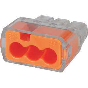 IDEAL 30-1033 Push-Zoll-Stecker, 3 Anschlüsse, Orange – 100 Stück | AE3PHK 5EKL3