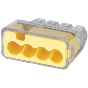 IDEAL 30-1034 Push Inch Connector 4 Port Yellow - Pack of 100 | AE3PHL 5EKL4