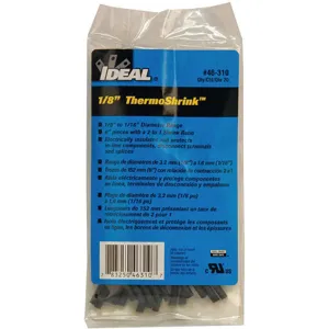 IDEAL 46-310 Shrink Tubing 0.146 Inch Id Black 4 Feet Pk 20 | AF9CUL 29UJ81