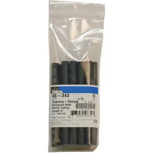 IDEAL 46-343 Shrink Tubing 0.4 Inch Id Black 6 Inch Pk 10 | AF9CUP 29UJ84