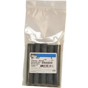 IDEAL 46-347 Shrink Tubing 0.75 Inch Id Black 6 Inch Pk 5 | AF9CUT 29UJ87