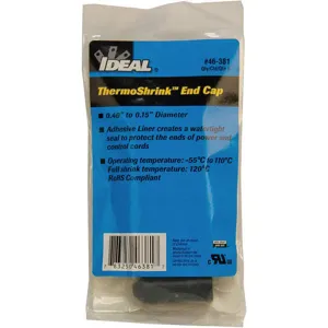 IDEAL 46-381 End Cap 0.550 Inch Id Black 1-49/64 Inch Pk 5 | AF9CWN 29UK08