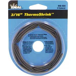 IDEAL 46-604 Shrink Tubing 0.205 Inch Id Black 4 Feet Pk 5 | AF9CUD 29UJ74