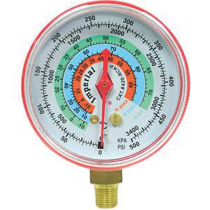 IMPERIAL 424-CR Replacement Pressure Gauge, High Side, Red Colour, Dry Type | AC6UYT 36J597