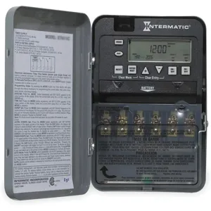 INTERMATIC ET1725C 7-Day Electronic Timer, SPST, 30 A, Type 1 Steel | AC9DXW 3FXA2