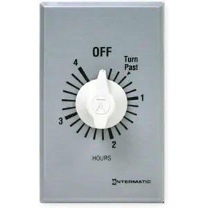 INTERMATIC FF4H Spring-Wound Timer, SPST, Silver, 10 A | AC9DYH 3FXC4