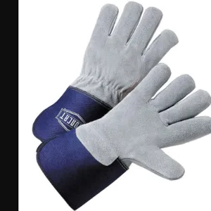 IRONCAT IC9/M Leather Palm Gloves Cowhide Blue/gray M Pk12 | AF7ZDX 23PG54