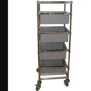 IRSG KC1-2421-63C-03 Mobile Bin Cart 48 x 24 With 4 Gray Bins | AA6HTC 14A062