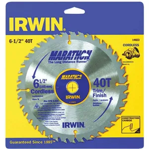 IRWIN INDUSTRIAL TOOLS 14023 Saw Blade Steel 6-1/2 Inch 40 Teeth | AF6KFA 19TF12