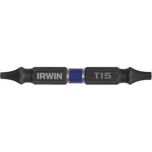 IRWIN INDUSTRIAL TOOLS 1892004 Doppelend-Bit T10 x T15 Torx 1/4 Shnk PK2 | AH2YYW 30TG88