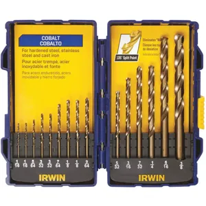 IRWIN INDUSTRIAL TOOLS 316015 Jobber Drill Bit Set 15-pc 1/16 To 3/8in | AD2VCA 3UME9