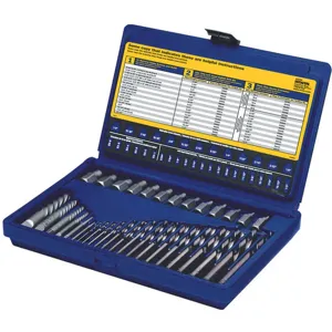 IRWIN INDUSTRIAL TOOLS 11135ZR Screw Extractor / Drill Bit Set, 35 Pc | AE6XPM 5VUC4