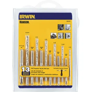 IRWIN INDUSTRIAL TOOLS 80187 All Purpose Drill Tap Set | AA8TBB 19T156