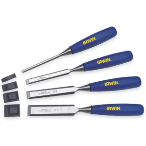 IRWIN INDUSTRIAL TOOLS M444S4 Wood Chisel Set 4 Piece 1/4 To 1 Inch Tip | AC3RXP 2VU89