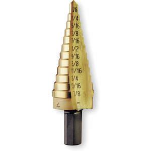 IRWIN INDUSTRIAL TOOLS 15104 Tin Coated Step Drill Bit 3/16-7/8 In | AE2HNE 4XK69