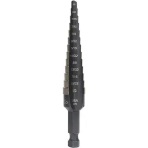 IRWIN INDUSTRIAL TOOLS UNIBIT 1 Hss Step Drill Bit 1/8-1/2 Inch Step 1/32 | AD6RYF 4A946