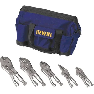 IRWIN INDUSTRIAL TOOLS 2077704 Locking Plier Set 10 10 7 5 and 6 Inch 5Pc | AA2HBQ 10J870