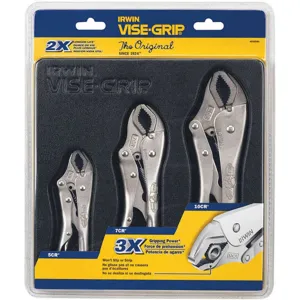 IRWIN INDUSTRIAL TOOLS 4935580 Locking Plier Set AA2HBW 3Pc | AA2HBN 10J868