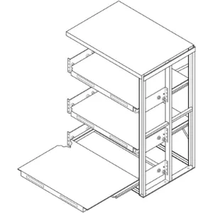 JARKE EZ483672A Roll Out Shelving 3 Shelf 48 x 36 x 72-1/2h | AC9AQD 3FE71