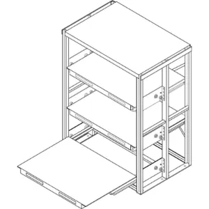 JARKE EZ483684 Roll Out Shelving 4 Shelf 48 x 36 x 84-1/2h | AC9AQB 3FE69