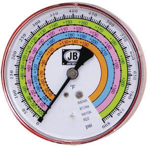 JB INDUSTRIES M2-405 Pressure Gauge 4 Inch High Side | AA6TYG 14X857