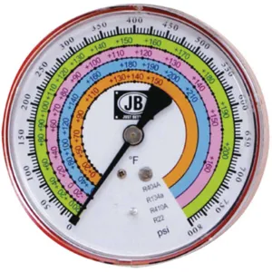 JB INDUSTRIES M2-405 Pressure Gauge 4 Inch High Side | AA6TYG 14X857